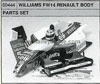 Tamiya 50444 WILLIAMS FW14 BODY PARTS SET (SPONSER DECALS)