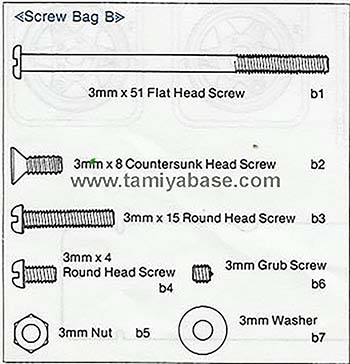 Tamiya SCREW BAG B 19465086