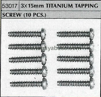 Tamiya 10 PCS 3X15mm TI. TAP/SCREW 53017