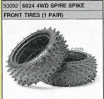 6024 4wd Square Spike Front Tires 2pcs Tamiya RC 53088 for sale online 