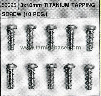 Tamiya 3X10mm TITANIUM TAP SCREW 53095