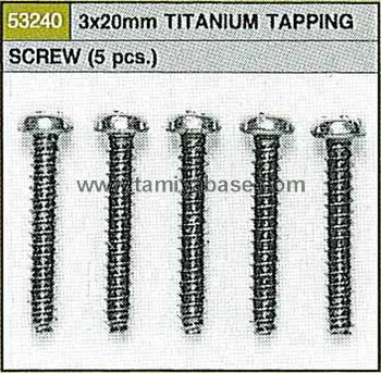 Tamiya 2X20mm TITANIUM TAPPING SCREW SET 53240